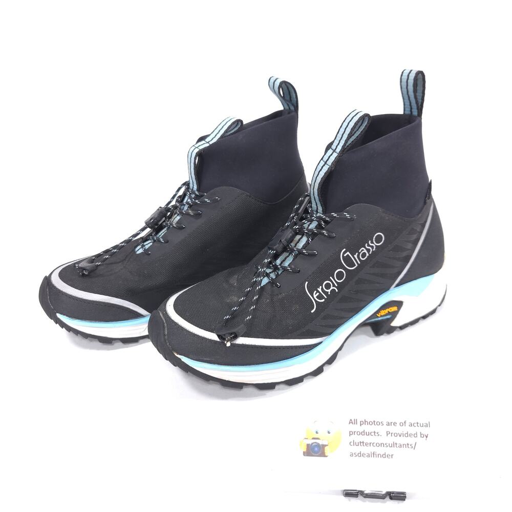 Sergio Grasso Drawstring Equestrian Boots Womens 5 Black Blue White